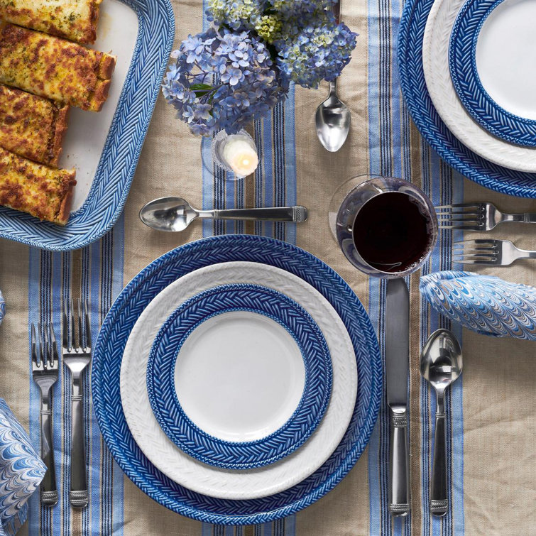 Windswept Delft Blue Hand-Painted Ceramic Dinner Plate
