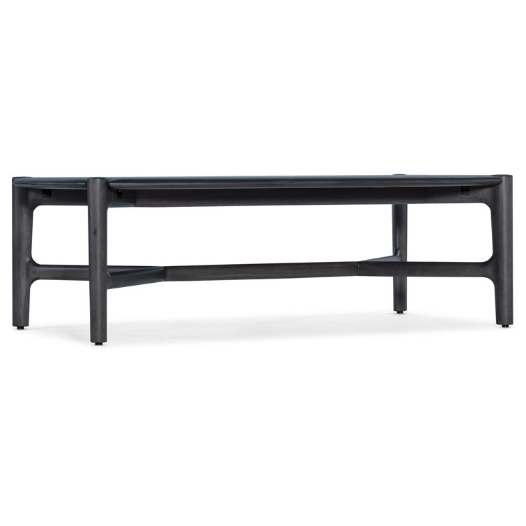 Rectangular Black Mahogany Wood Midcentury Coffee Table