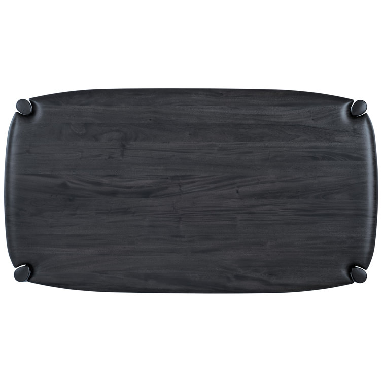 Rectangular Black Mahogany Wood Midcentury Coffee Table