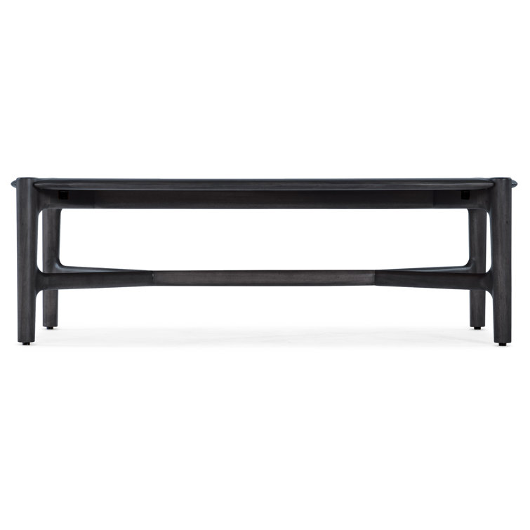 Rectangular Black Mahogany Wood Midcentury Coffee Table