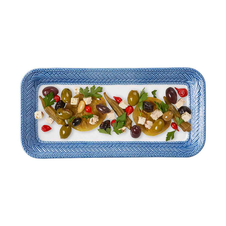 Delft Blue and White Ceramic Rectangular Serving Tray