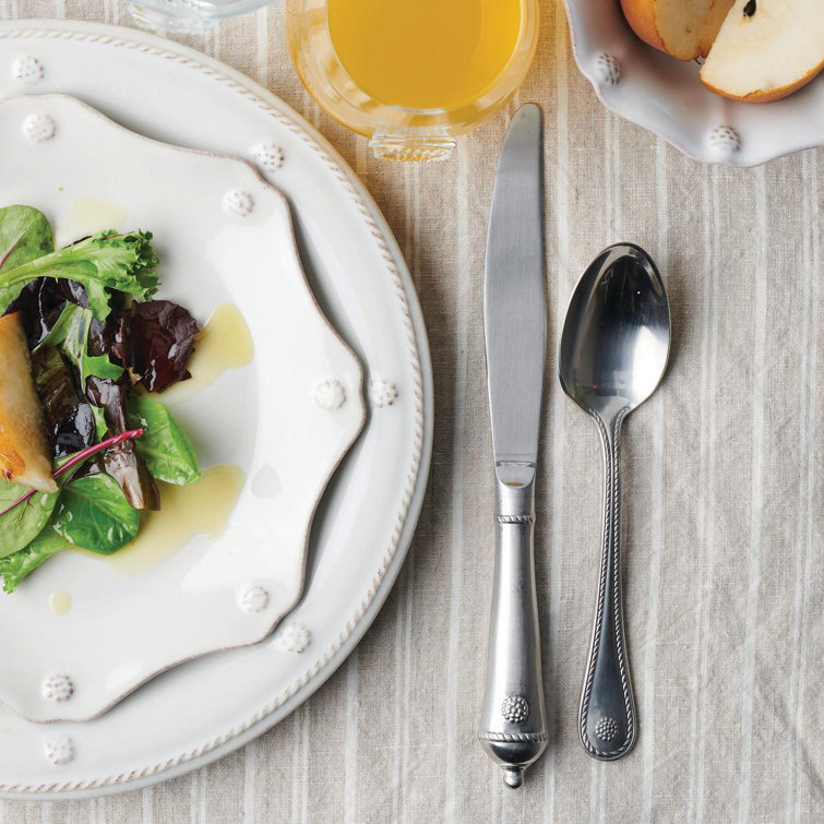 Bright Satin Stainless Steel 5-Piece Embossed Flatware Set