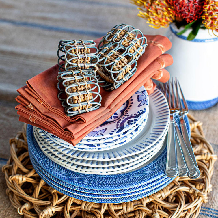 Windswept Delft Blue Hand-Painted Ceramic Dinner Plate