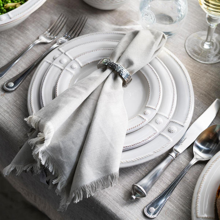 Bright Satin Stainless Steel 5-Piece Embossed Flatware Set