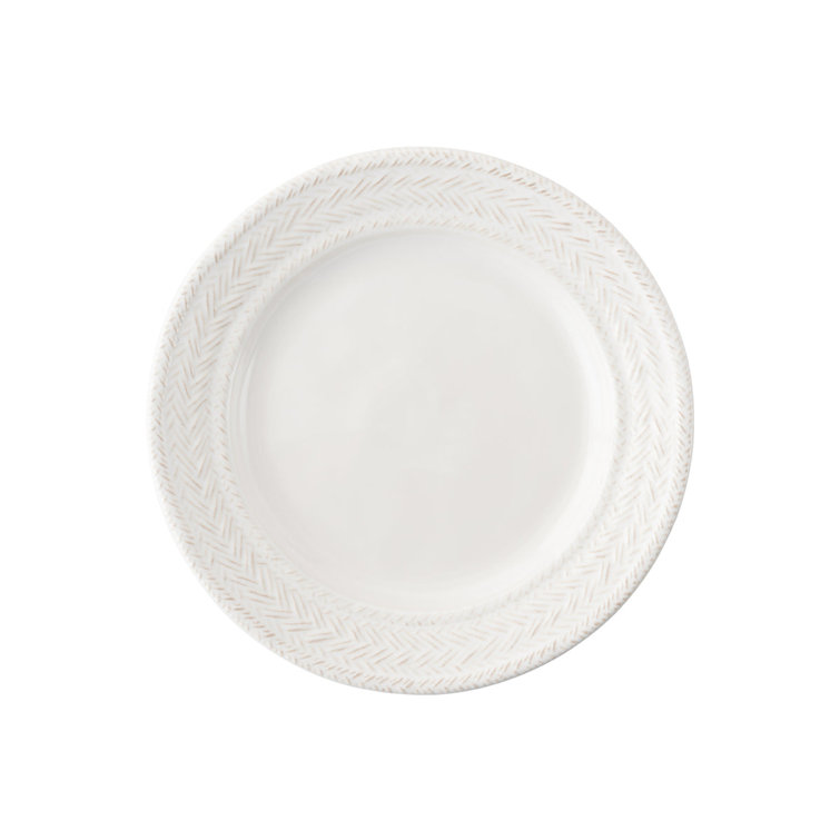 Large White Ceramic Round 5-Piece Place Setting