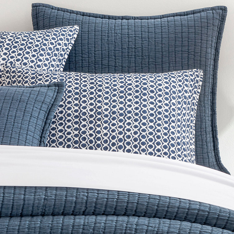 Ink Blue Cotton Euro Matelassé Sham