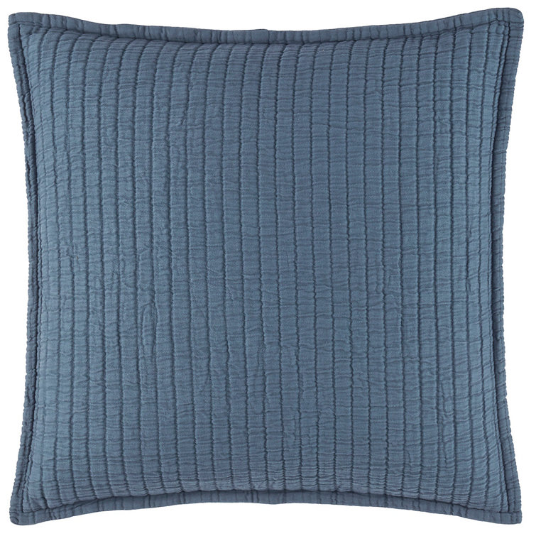 Ink Blue Cotton Euro Matelassé Sham