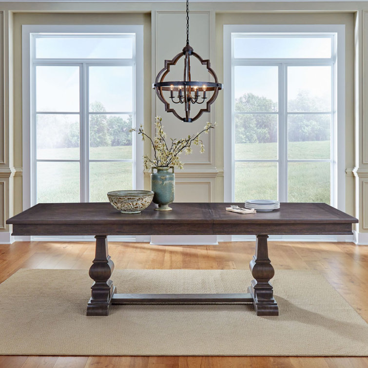 Saddle Brown Reclaimed Wood Extendable Dining Table