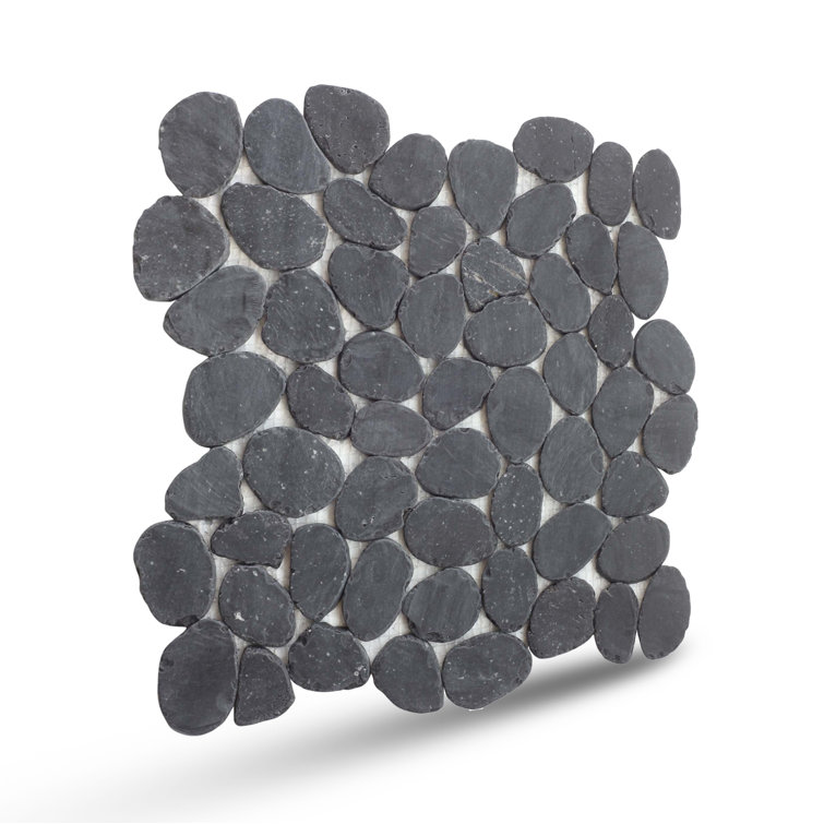 Charcoal Natural Stone Pebble Mosaic Tile for Walls and Floors