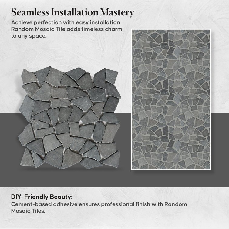 Gray Random Natural Stone Mosaic Tile for Walls and Floors