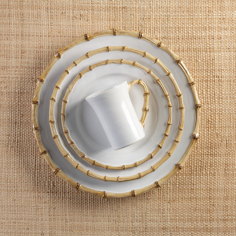 Juliska Classic Hand-Painted Bamboo Ceramic Charger Plate