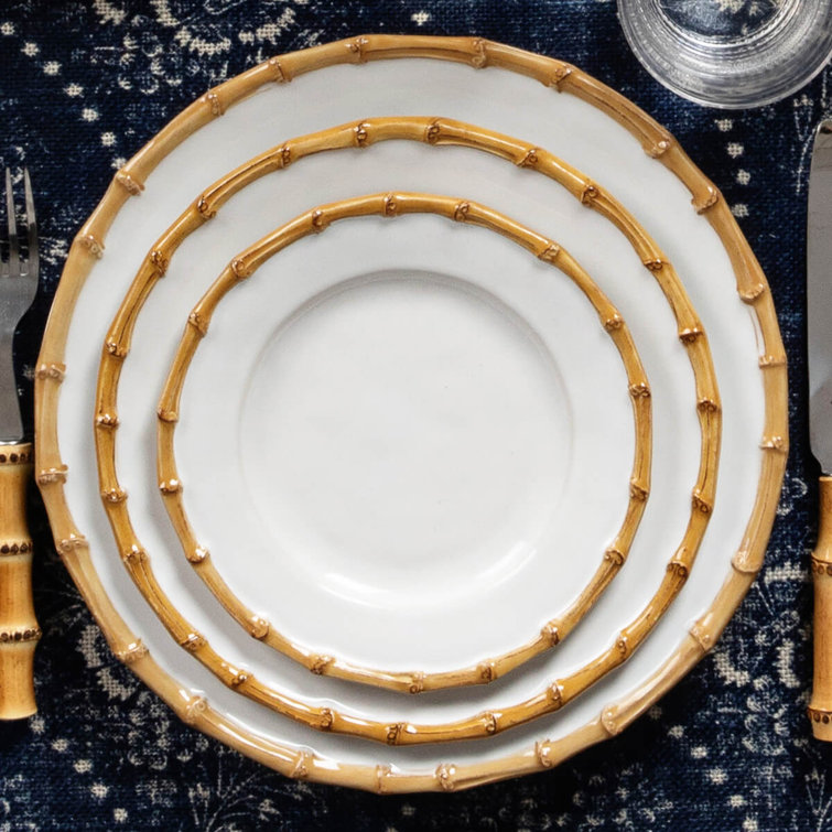 Juliska Classic Hand-Painted Bamboo Ceramic Charger Plate