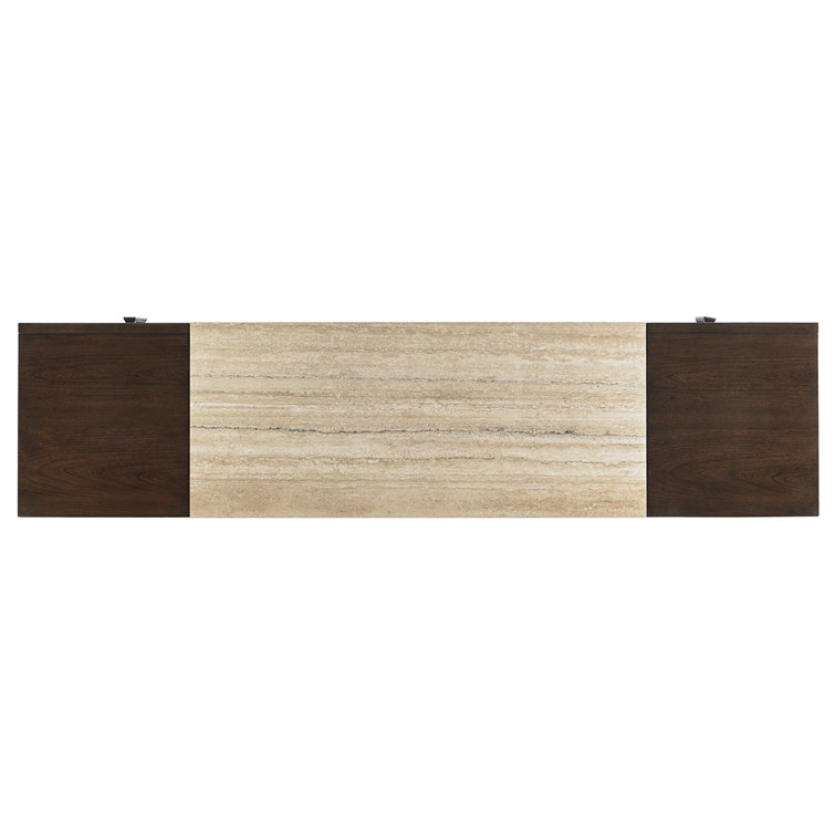 Contemporary Gray-Brown Media Console with Adjustable Shelves