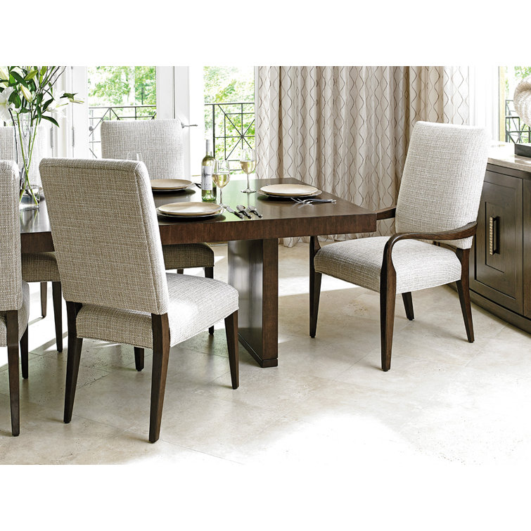 Transitional Extendable Brown Wood Dining Table for Ten