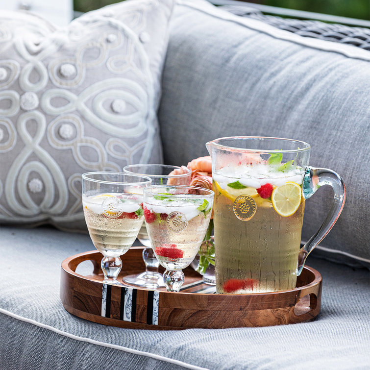French Country Clear Embossed Goblet Glass