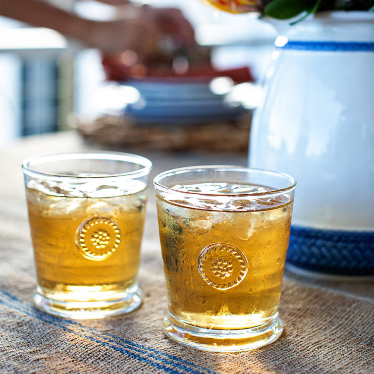 French Country 13 oz Clear Embossed Old Fashioned Glass