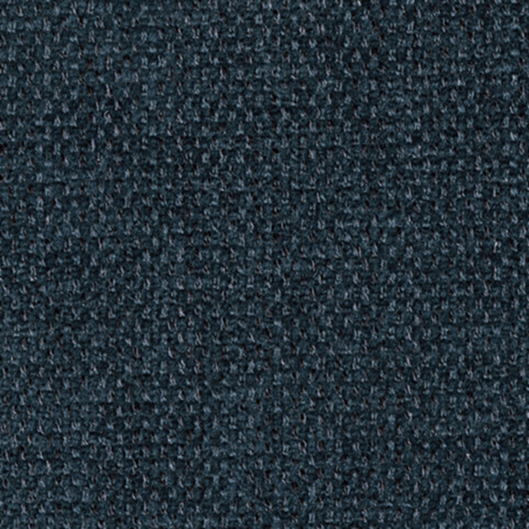 Navy Tufted Fabric Loveseat with Track Arms and Pillow Back