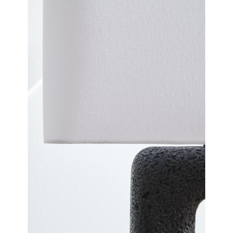 Black Textured Polyresin Table Lamp Set with 3-Way Switch