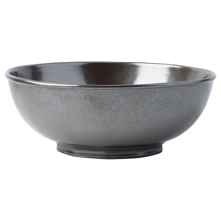 Pewter Glazed Ceramic 10" Serving Bowl