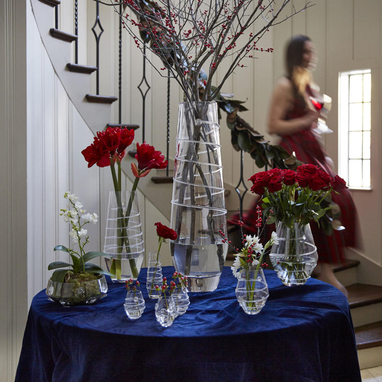 Artisan Handcrafted Clear Glass Table Vase, 11" Novelty Bouquet