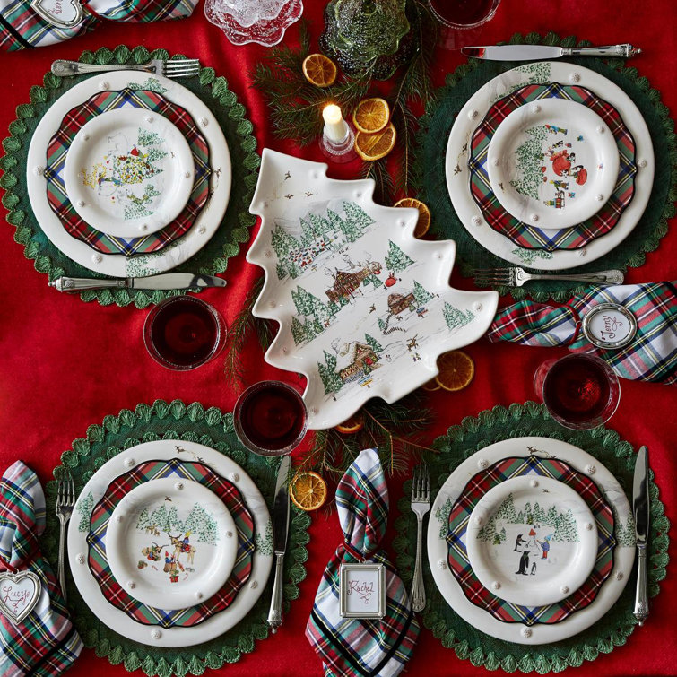 Evergreen Sinamay Round Placemat with Ruffled Trim