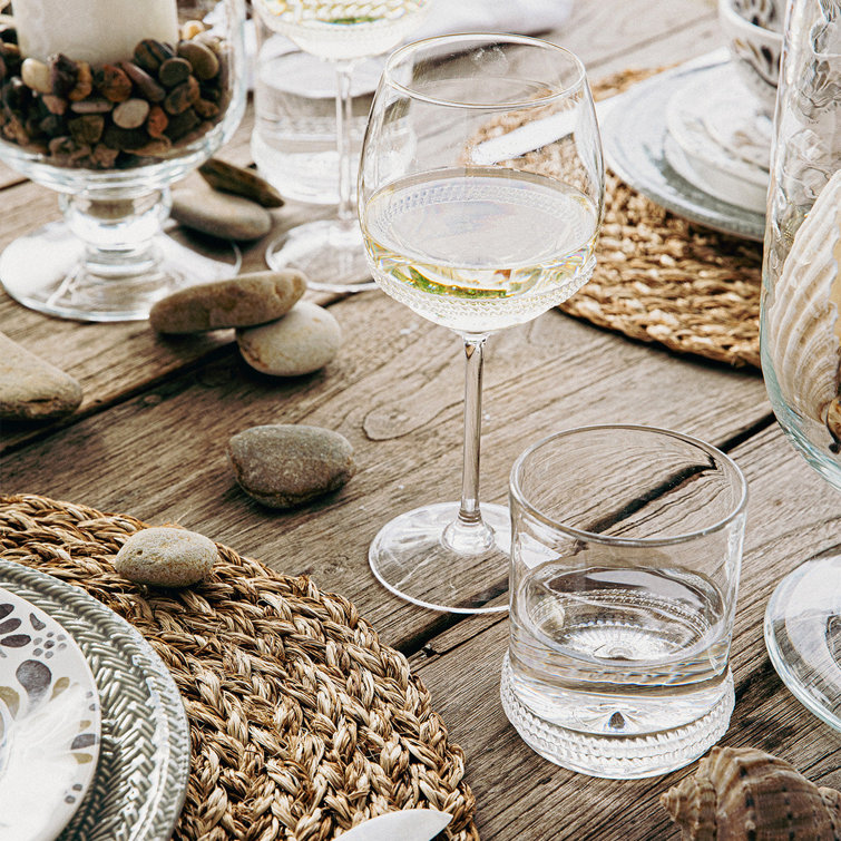 Clear Glass Whiskey Tumbler with Swirl Embellishment