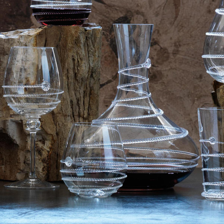 Clear Embossed Glass Tapered Wine Decanter