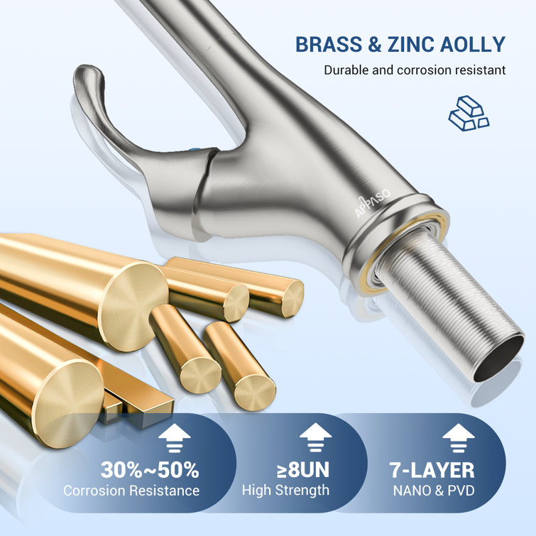 Elegant Brushed Nickel High-Arc Faucet with Pull-Out Spray
