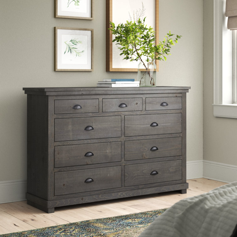 Willow Distressed Dark Gray 64" Transitional Farmhouse Dresser