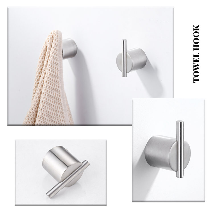 Brushed Nickel 5-Piece Stainless Steel Bathroom Hardware Set