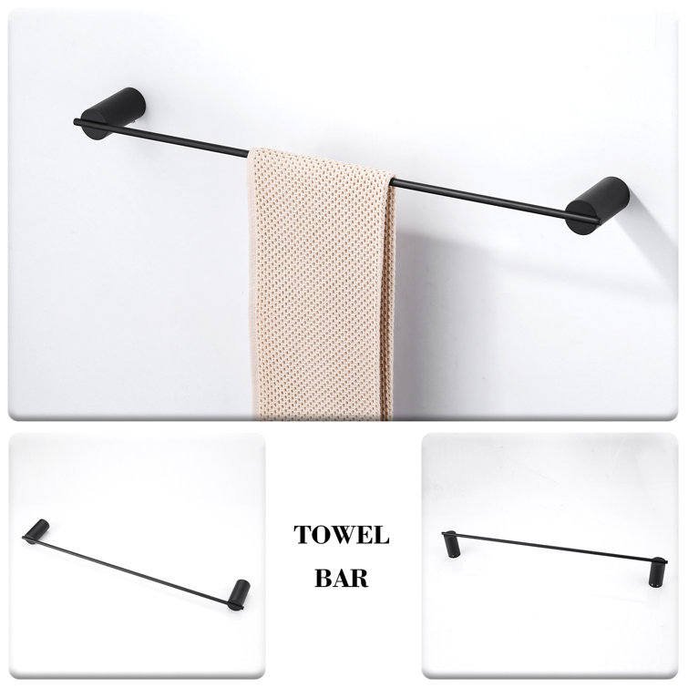 Matte Black 5-Piece Stainless Steel Bathroom Hardware Set