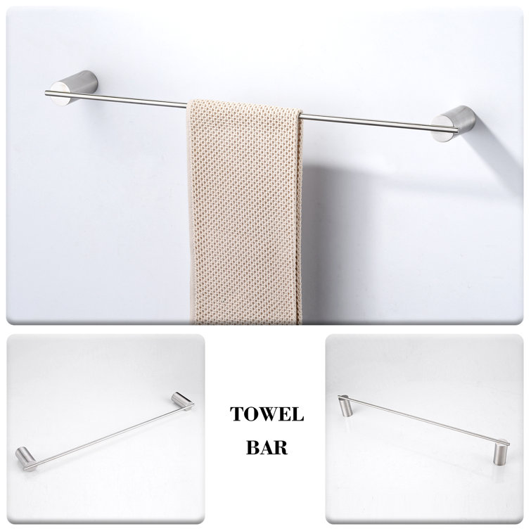Brushed Nickel 5-Piece Stainless Steel Bathroom Hardware Set
