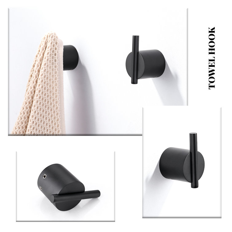 Matte Black 5-Piece Stainless Steel Bathroom Hardware Set