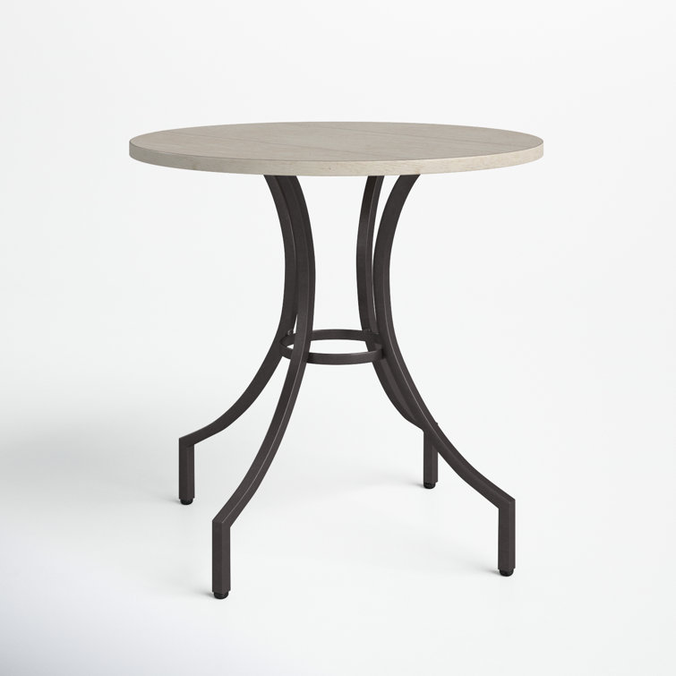 Homestead 28" White Wood and Metal Round Lamp End Table