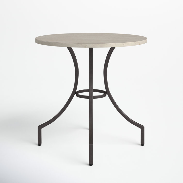 Homestead 28" White Wood and Metal Round Lamp End Table