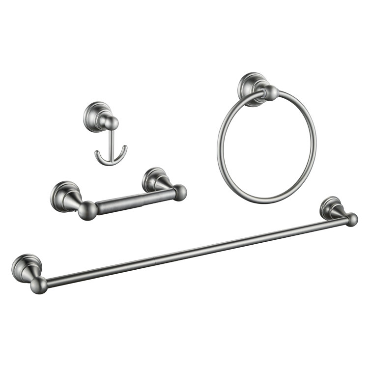 Matte Black 4-Piece Rust Resistant Bathroom Hardware Set