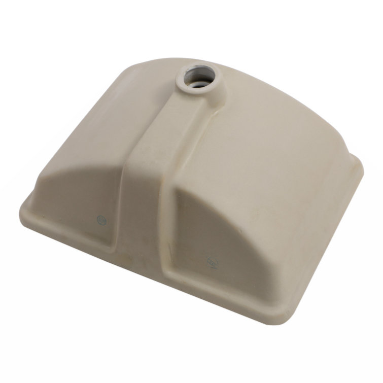 18.5"x14" White Ceramic Rectangular Undermount Bathroom Sink with Overflow