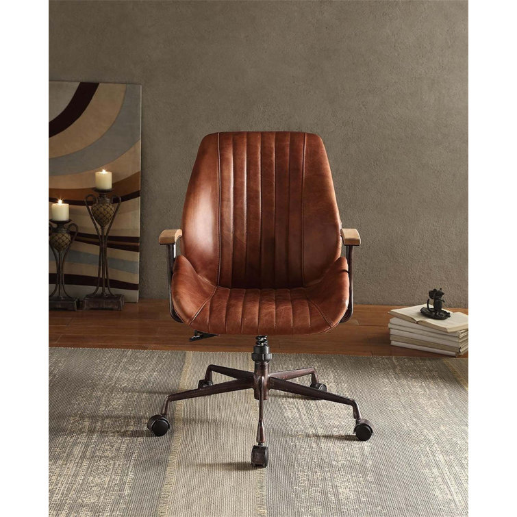 Hamilton Cocoa Brown Top Grain Leather Swivel Executive Chair
