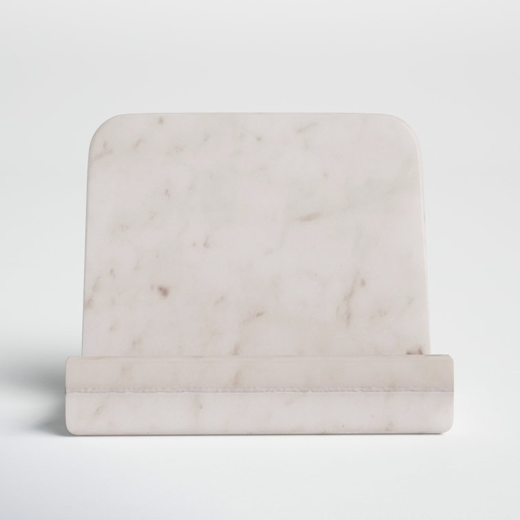 Creamy White Marble Modern Cook Book Stand