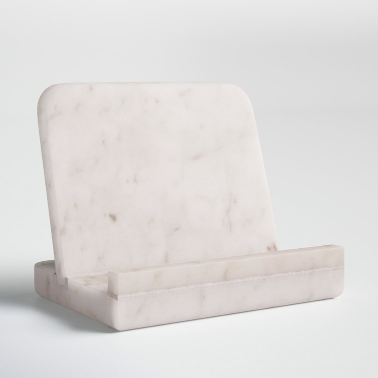 Creamy White Marble Modern Cook Book Stand