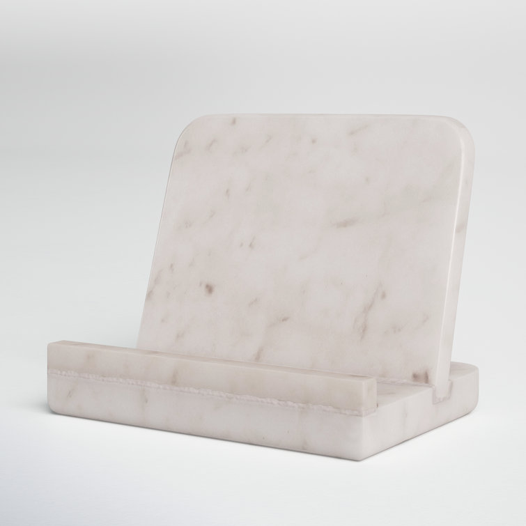 Creamy White Marble Modern Cook Book Stand
