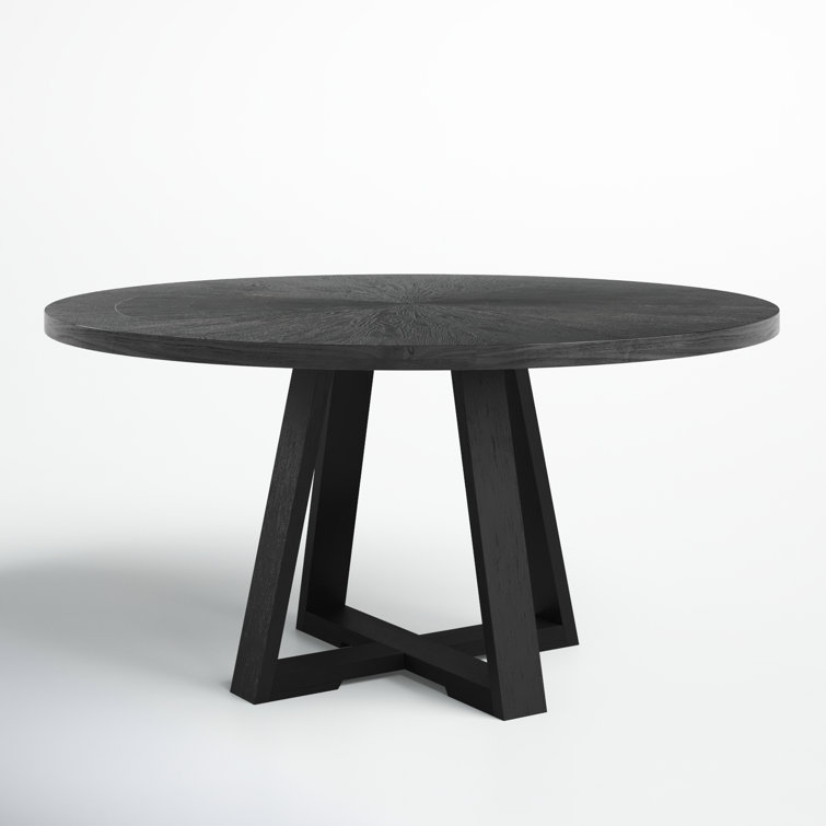 Evalee 60'' Round Black Oak Dining Table