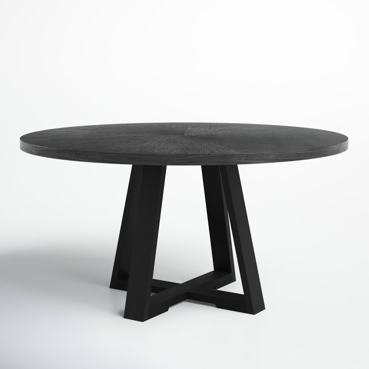 Evalee 60'' Round Black Oak Dining Table