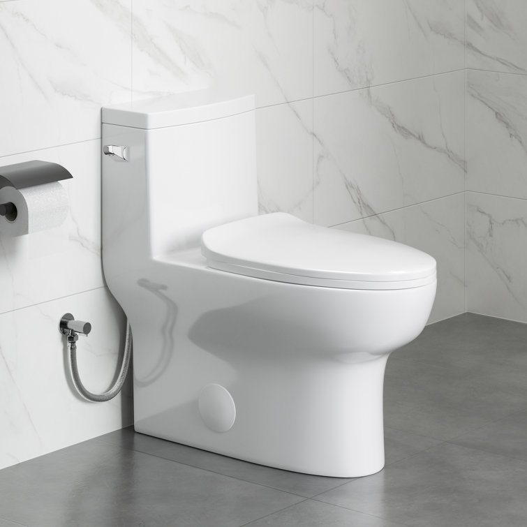 Salerno White 1.28 GPF Elongated One-Piece Toilet