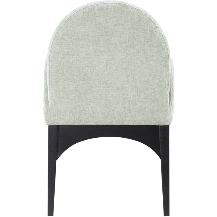Mint Upholstered Arm Chair with Black Wood Legs