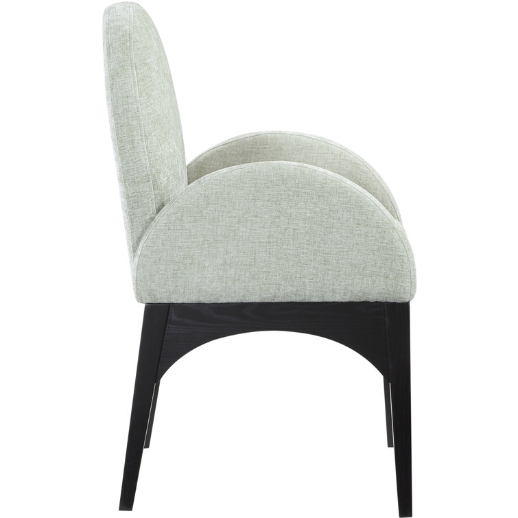 Mint Upholstered Arm Chair with Black Wood Legs