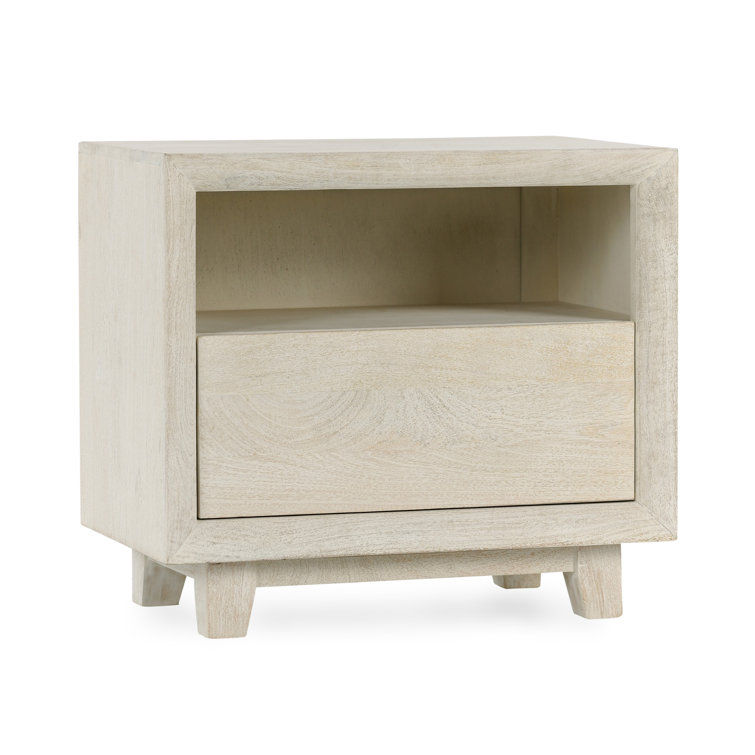 Lorinda Light Brown Mango Wood 1-Drawer Nightstand