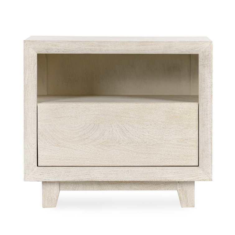 Lorinda Light Brown Mango Wood 1-Drawer Nightstand