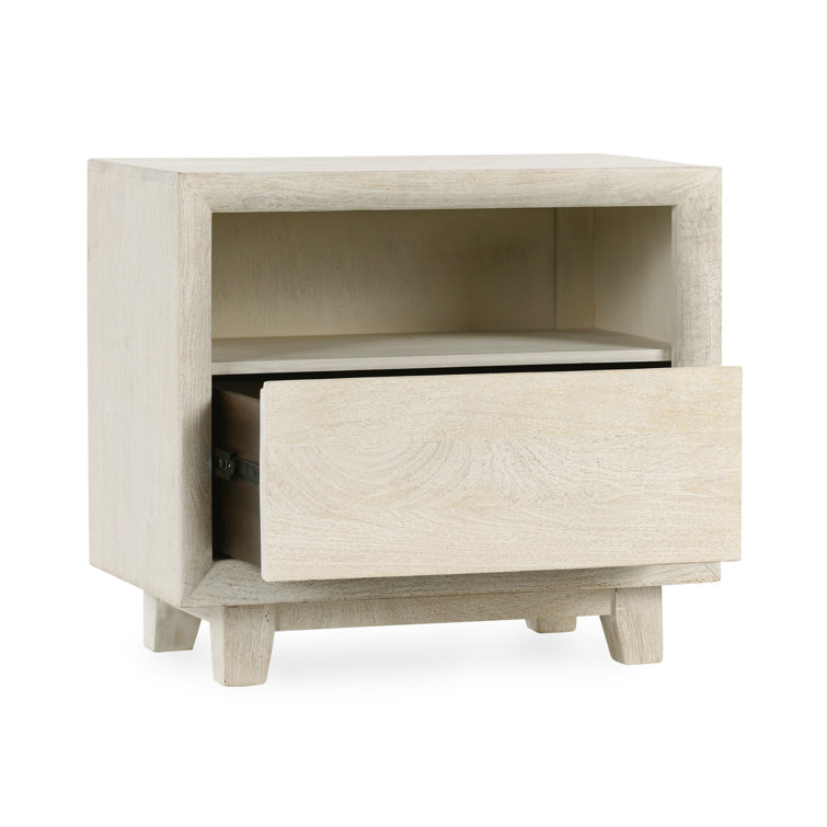 Lorinda Light Brown Mango Wood 1-Drawer Nightstand