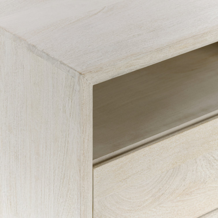 Lorinda Light Brown Mango Wood 1-Drawer Nightstand